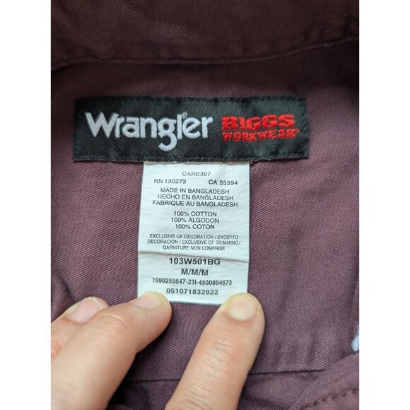 Wrangler Riggs workwear shirt purple size M workwear - Picture 4 of 5